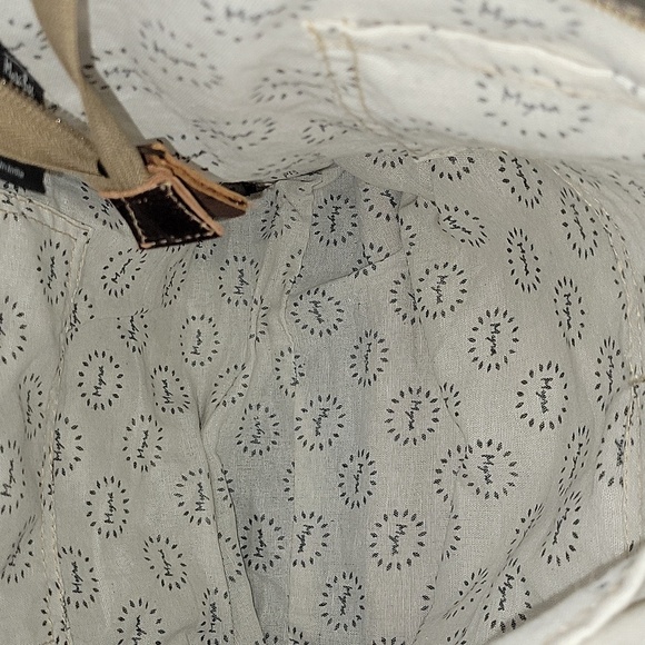 Myra Bag Canvas Tapestry Leather Tote Shoulder Bag - Picture 11 of 12